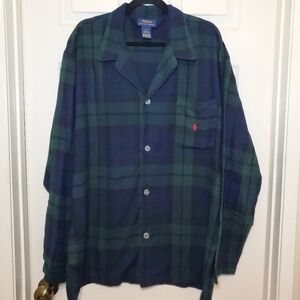 Polo Ralph Lauren Men's Green/Blue 1 Piece Flannel Top Size L Oversized